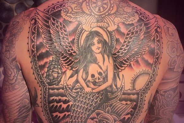 Adam Levine back tattoo