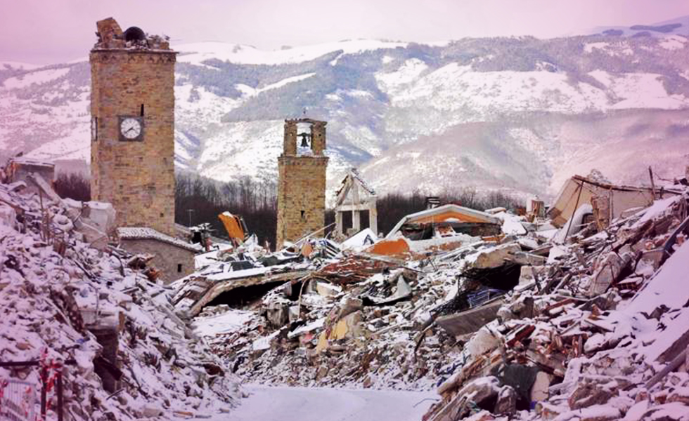 Earthquakes devastate central Italy.