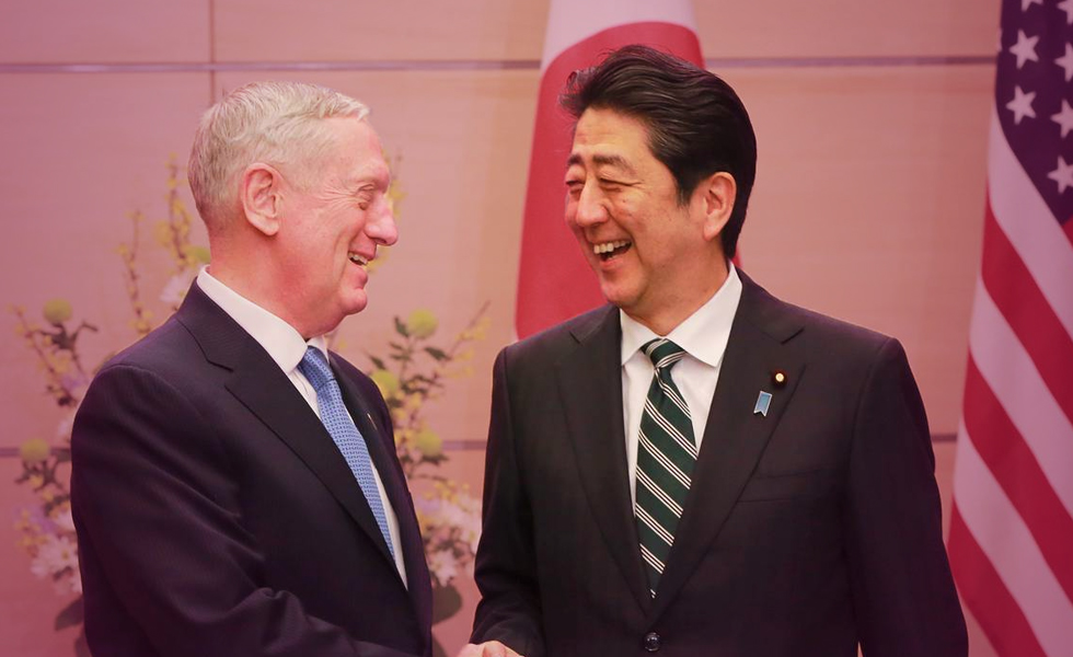‘ Mad Dog ’ Mattis offers assurances to Japan’s Prime Minister.