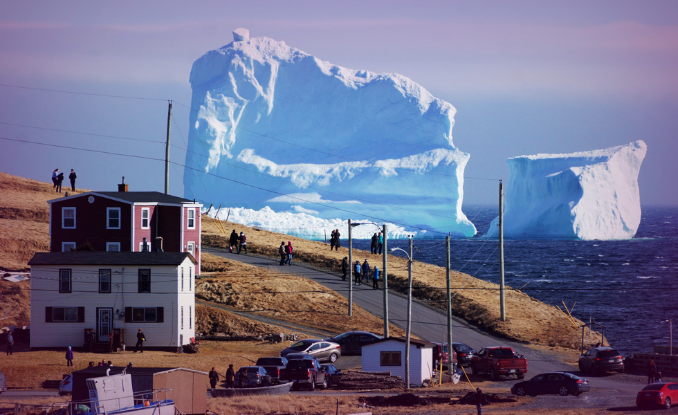 Giant iceberg off the shores of Canadian town