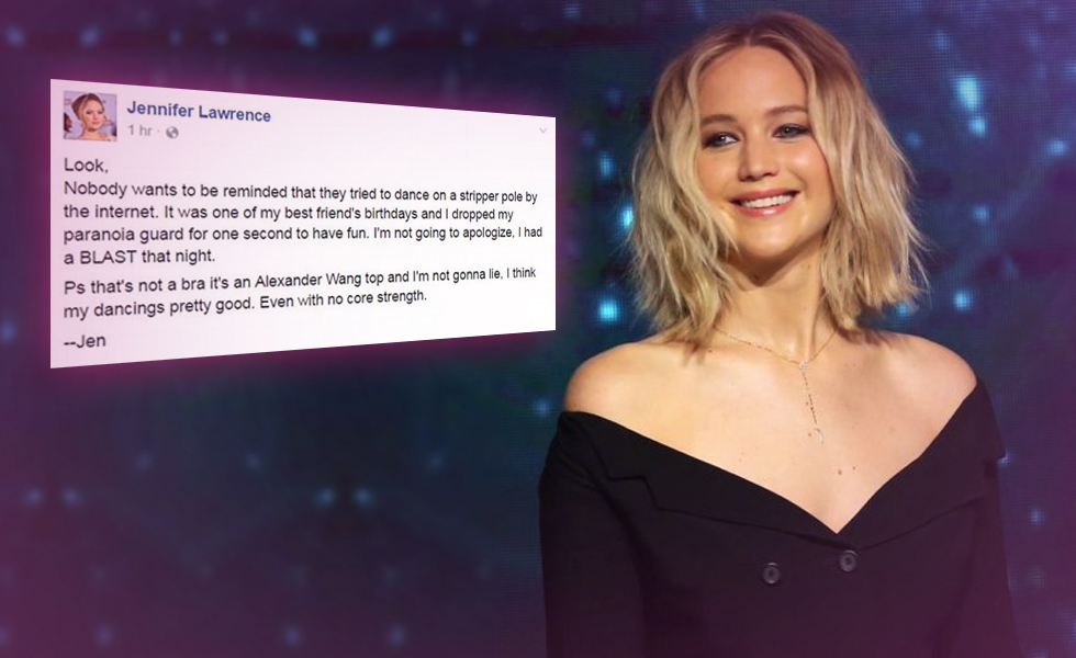 Jennifer Lawrence Will Not Apologize For Having Fun At A Strip Club